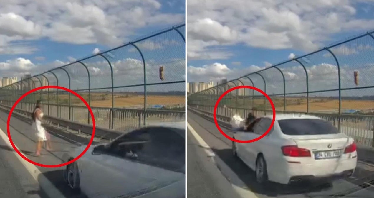 goruntu istanbuldan kediyi kurtarmak isteyen kadina araba carpti I9P3Gmmi