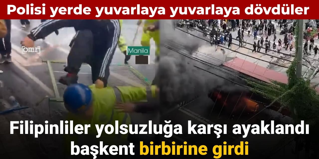 polisi yerde yuvarlaya yuvarlaya dovduler filipinlerde yolsuzluk protestolari baskenti karistirdi zWZMOwUI